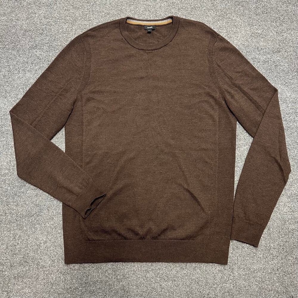 Express Men’s Merino Wool Sweater Slim Fit Layering Muted Tone Knit Top L Tall